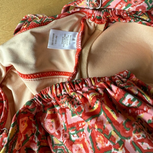 Garnet hill  3 piece, rushed swim skirt, bikini bottom, tankini 8 sunset - Picture 6 of 14